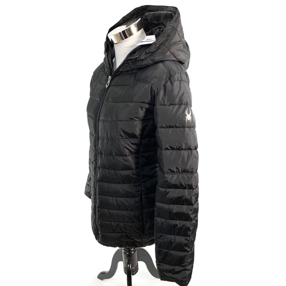 Spyder Jackets & Blazers - Spyder Womens Quilted Puff Hooded Bomber Jacket